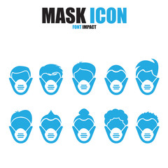 Vector illustration of several doctor faces wearing medical protective mask for protection against coronavirus. This is made for designs, infography and web