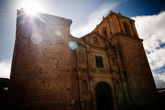 Santa Isabel Catholic church in Raqchi, Sacred Valley, Cusco, Peru, South America 
