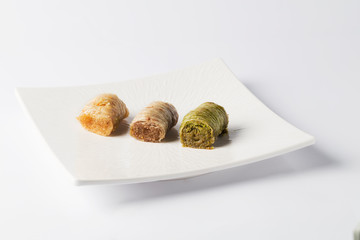 hazelnut, walnut, pistachio turkish style baklava 
