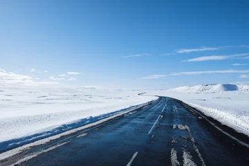 Fotobehang Icy road in mountains of Iceland © Rasmus