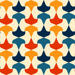 Image of Retro seamless pattern - colorful nostalgic background design printed on Printed Glass Splashbacks