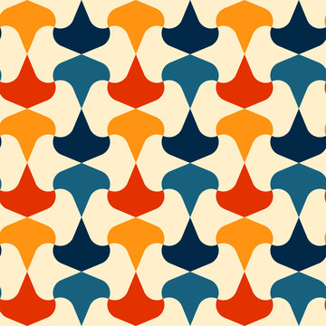 Retro seamless pattern - colorful nostalgic background design