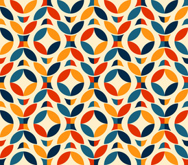 Retro seamless pattern - colorful nostalgic background design - 342152537