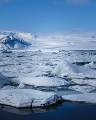 Fototapeta na wymiar Ice blocks from at Jökulsárlón glacier lagoon, Vatnajökull National Park, Iceland