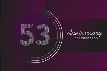 53 years anniversary celebration logo vector template design 