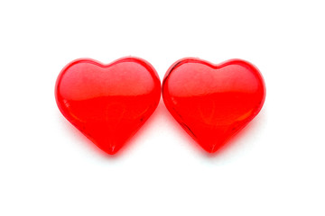 glass heart on a white background isolate