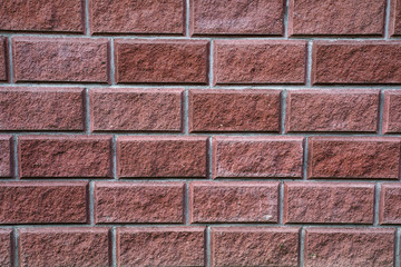 Modern red brick wall texture for loft interior or exterior. Home or office design backdrop.