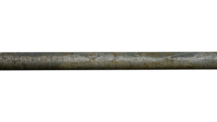 old metal pipe isolated on white