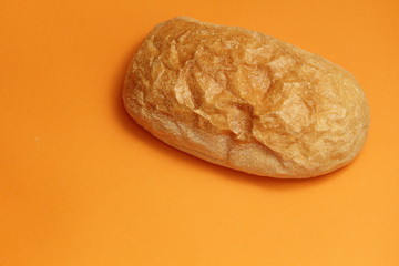 ciabata close-up on an orange background