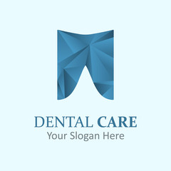 Dentist Logo Template. Dental Clinic Creative Company Vector Logo. Abstract Geometric Diamond Brand Design