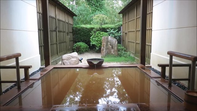 Japanese open air hot spa (Onsen) at Arima Onsen, Hyogo, JAPAN