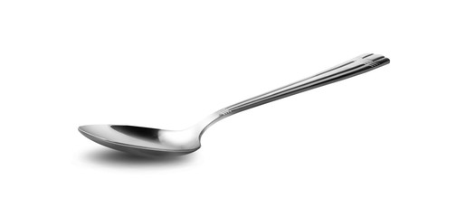 Stainless cutlery spoon isolated on white background