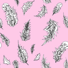 Feathers seamless pattern