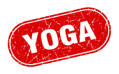 yoga sign. yoga grunge red stamp. Label
