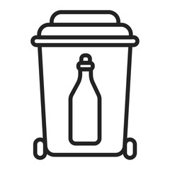 Glass recyclable black line icon. Waste recycling. Garbage sorting. Environmental protection. Outline pictogram for web page, mobile app, promo.