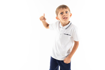 Young caucasian teenager screams isolated on white background