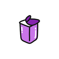 yogurt doodle icon, vector illustration