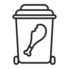 Compost recyclable black line icon. Waste recycling. Garbage sorting. Environmental protection. Outline pictogram for web page, mobile app, promo.