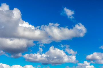 Blue Sky with Cumulus Clouds Background