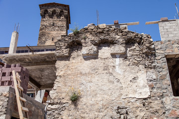 part of the fortress wall with a tower