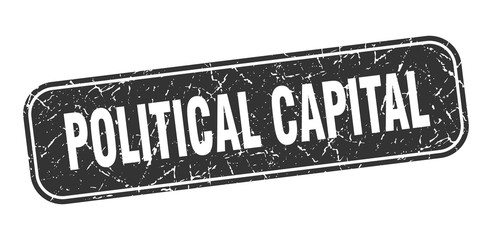 political capital stamp. political capital square grungy black sign