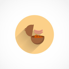 barbecue colorful vector flat icon