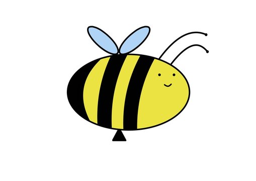 Bee. World Beekeeper Day. World Bee Day. Flying insect. Useful insect. Doodle bee. Figure bee for children's books, stickers.