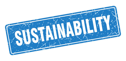 sustainability stamp. sustainability vintage blue label. Sign