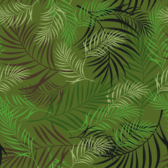 Naklejka na ściany i meble Leaves pattern design camouflage style colored seamless pattern