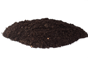 pile of soil isolated on white background - Image