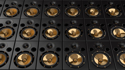 Golden Speaker Wall 03