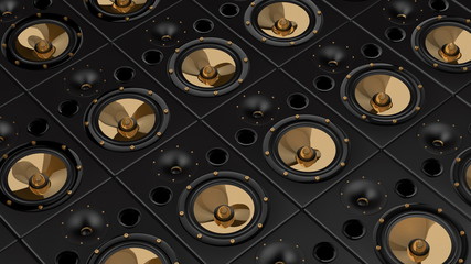 Golden Speaker Wall 05