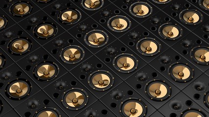 Golden Speaker Wall 06