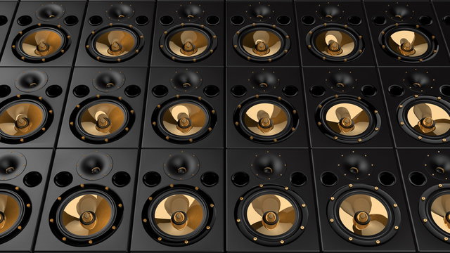 Golden Speaker Wall 03