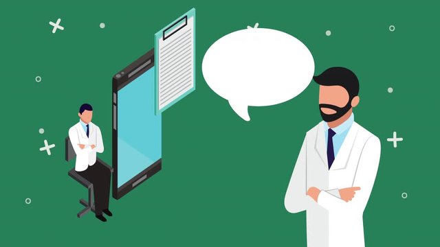 doctors and smartphone with healthcare online technology