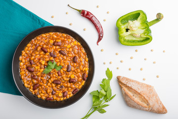 Vegetarian chili con soy beans