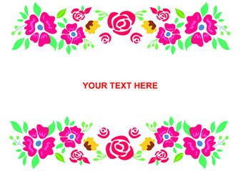 colorful floral background. greeting card white design. template greeting card gift