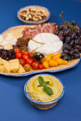 Vegetables, fruits and cheese