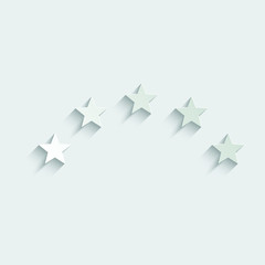 paper five stars rating icon .  black stars - best, top