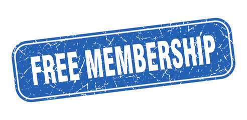 free membership stamp. free membership square grungy blue sign