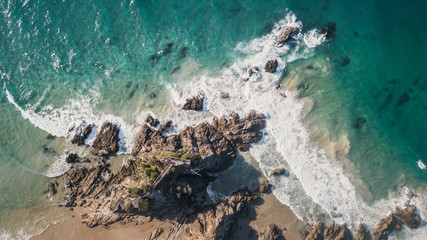 Waves of Byron Bay beach viewed from high. © Rafael