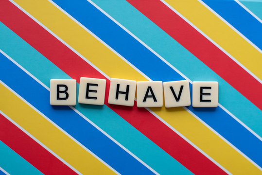 Behave Letter Tiles with colorful background
