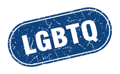 lgbtq sign. lgbtq grunge blue stamp. Label