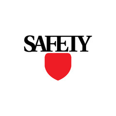 SAFETY Shield logo design vector
