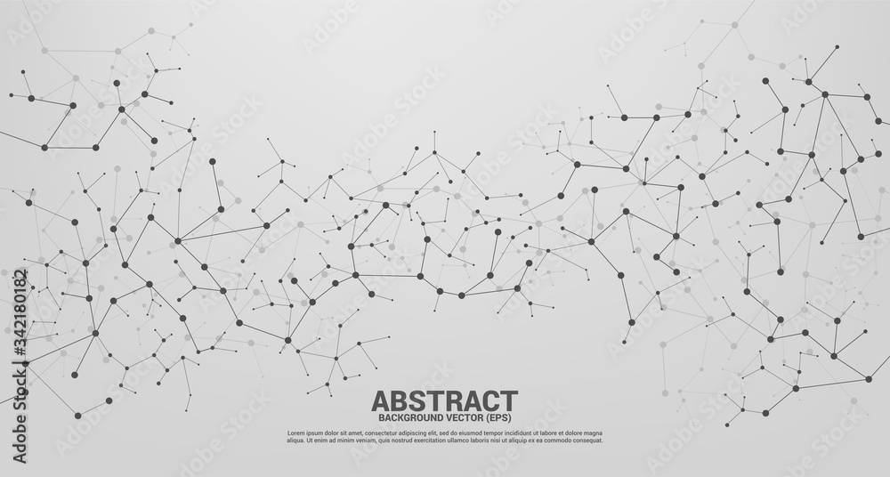 Poster network line connecting dot molecule background. concept of network business, technology, data and c