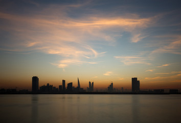 Bahrain skyline at sunset