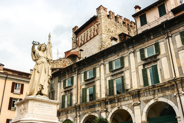 Obraz premium Brescia, Italy. Beautiful architecture of Brescia city centre.