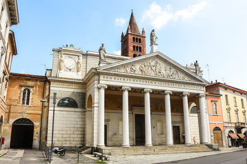Cremona, Italy. Beautiful architecture of catholic church (Chiesa parrocchiale di Sant'Agata) in Cremona.