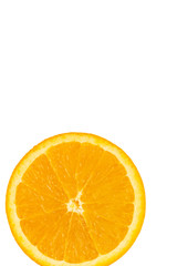 orange slice, clipping path, isolated on orange background full depth of field