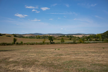 landscape with blue sky and clouds